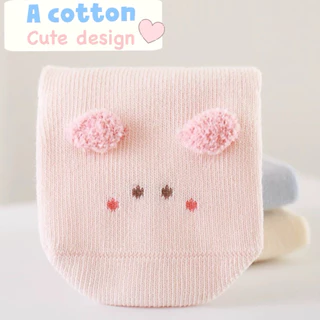 [พร้อมส่ง]ถุงเท้าเด็กแรกเกิด รุ่นBaby Jung ถุงเท้าผ้าฝ้ายเนื้อนุ่มสำหรับเด็กอ่อน0-6เดือน