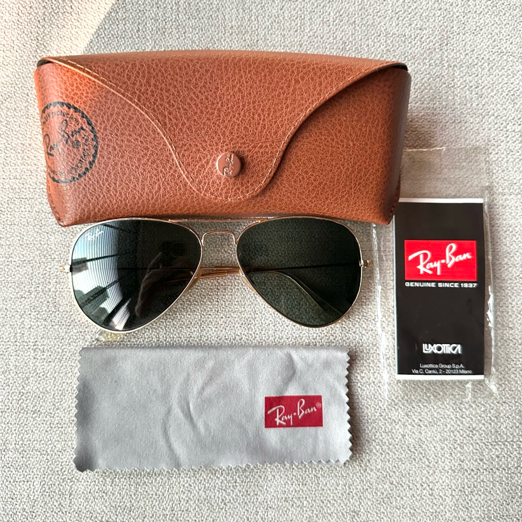 RAY-BAN AVIATOR SUNGLASSES แท้ 💯 แว่น แว่นตา แว่นกันแดด เรย์แบน rayban wayfarer clubmaster ao Americ
