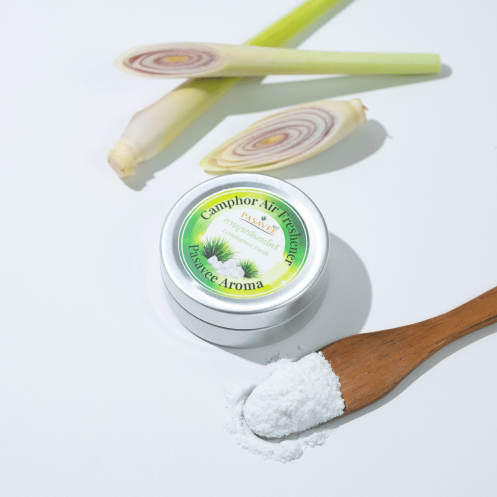 PASAVEE การบูรอโรม่าปรับอากาศ กลิ่นสดชื่นจากตะไคร้ 30g Camphor Air Freshener-Lemongrass Fresh