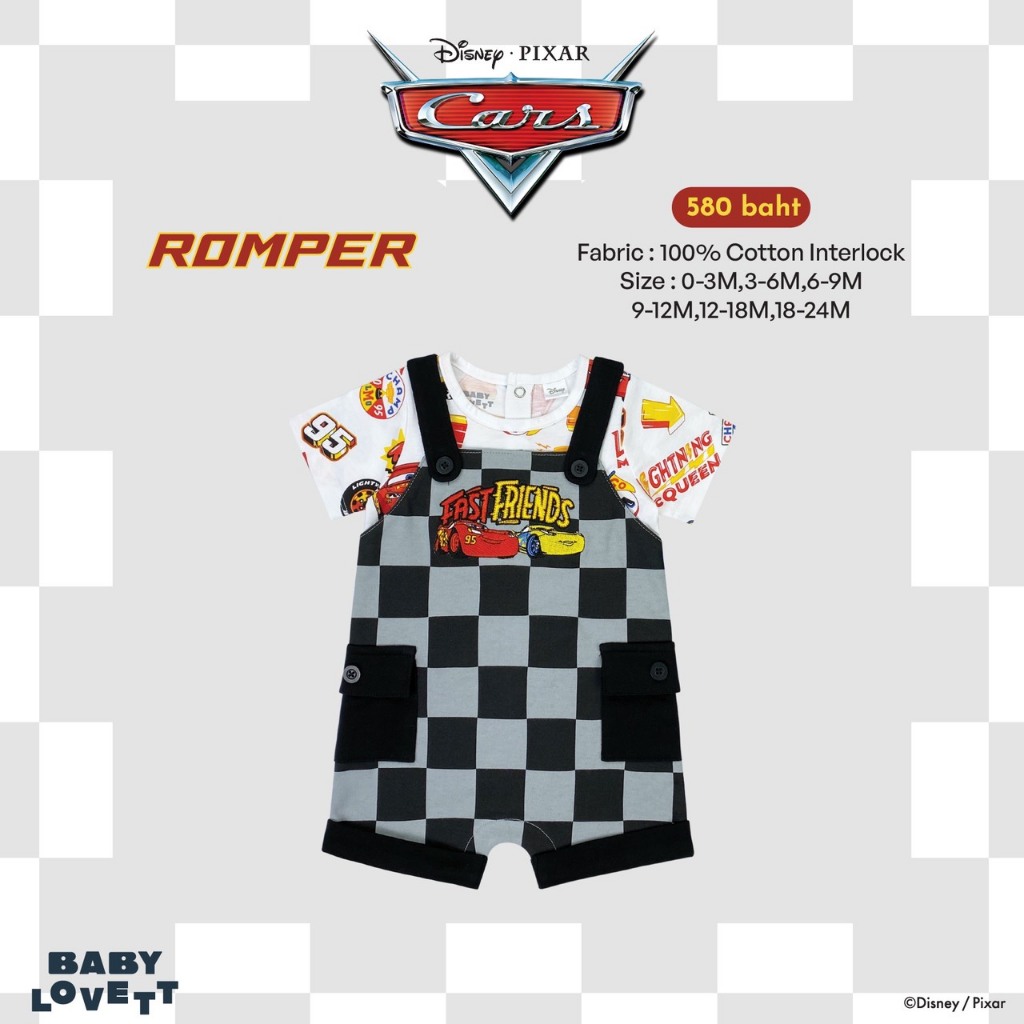 [Babylovett] 08 Lightning Mcqueen - Romper