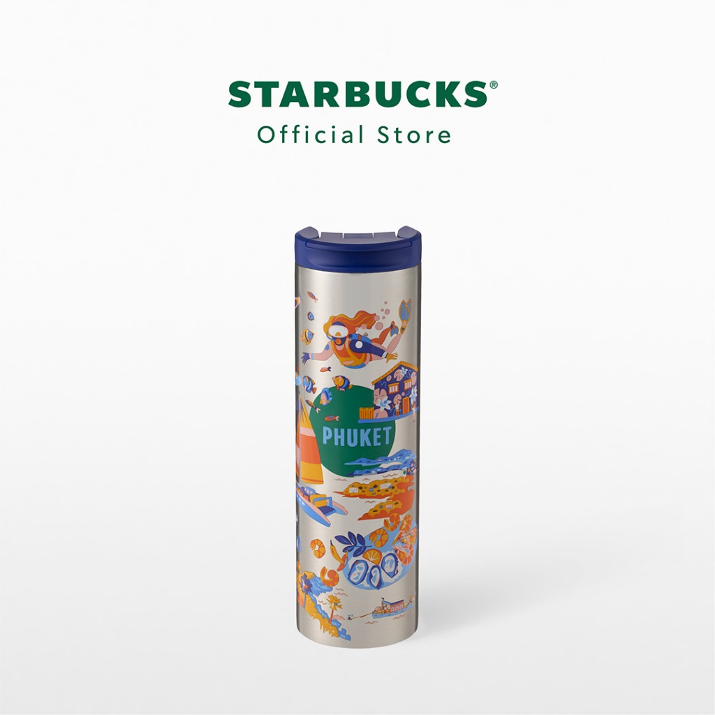Starbucks Stainless Steel Phuket Discovery Tumbler 16oz. ทัมเบลอร์สตาร์บัคส์สแตนเลสสตีล ขนาด 16ออนซ์ A11180037