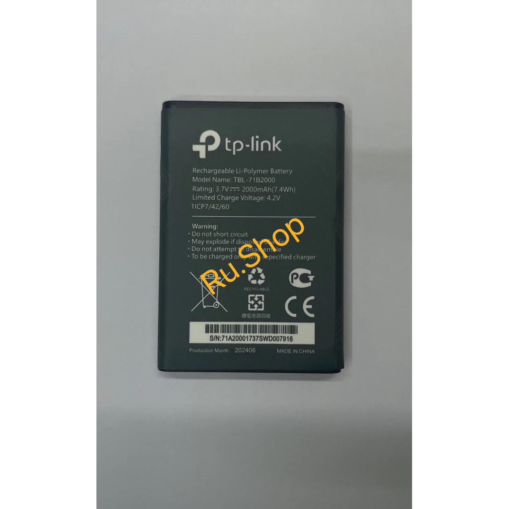 แบตเตอรี่ แท้ tp-link TBL-71B2000 พร้อมส่ง ส่งจากไทย