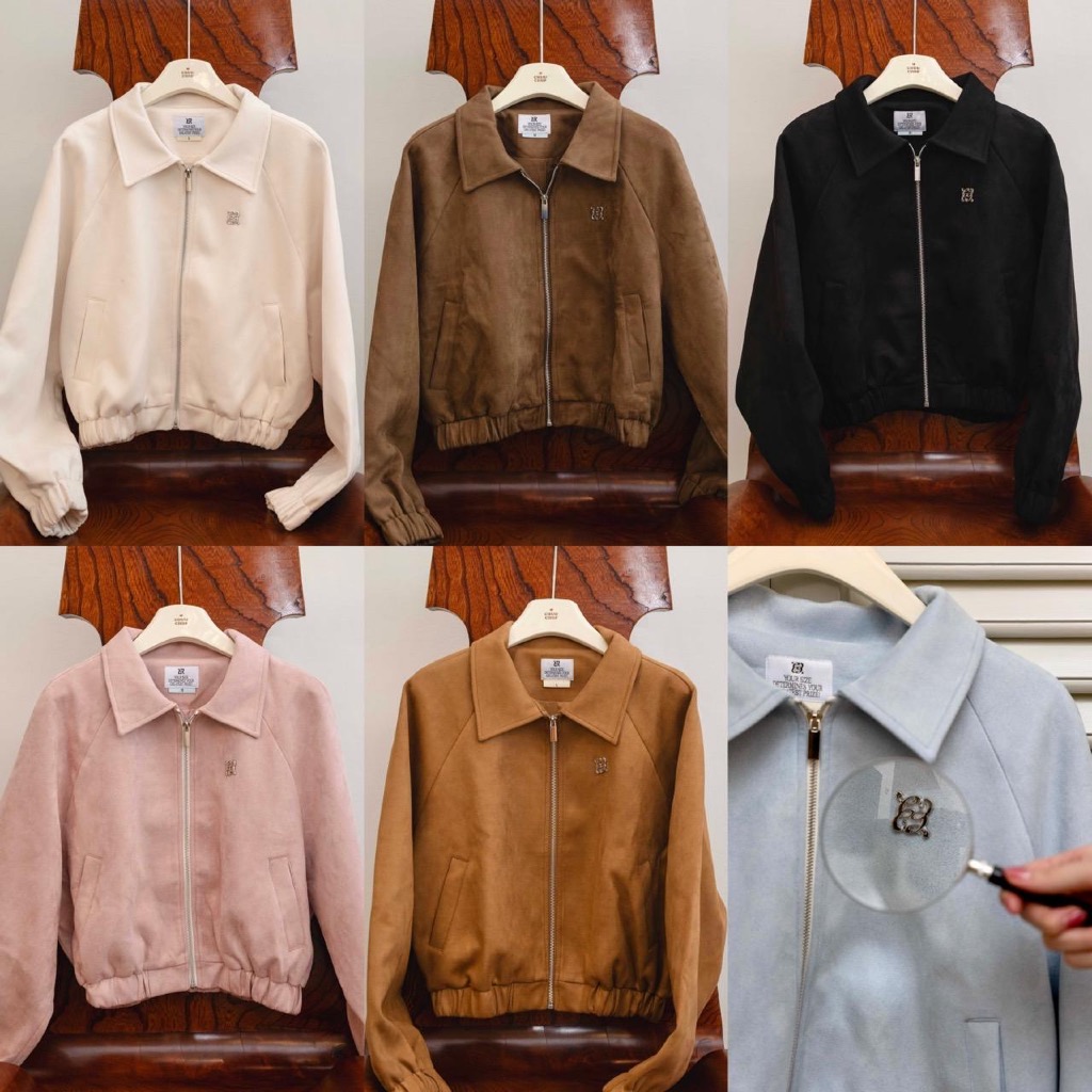 CHUUCHOP - (M-XL) Blondie Suede Jacket เสื้อแจ็คเก็ตหนังกลับ ลุคมินิมอล เรียบหรู Unisex ทรงสวย (C8355)