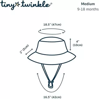 Tiny Twinkle หมวกกันแดดสำหรับเด็ก (Flap Hat) ไซส์ S–L ปรับขนาดได้ ป้องกันรังสี UV UPF 50+ น้ำหนักเบาแห้งเร็ว หมวกเด็ก