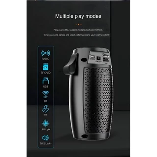 Wirless Bluetooth Speaker ลำโพงพร้อมไฟLEDในตัว รองรับการเล่นTF card / USB Port ลำโพงกลางแจ้ง ลำโพงบลูทูธแบบพกพา