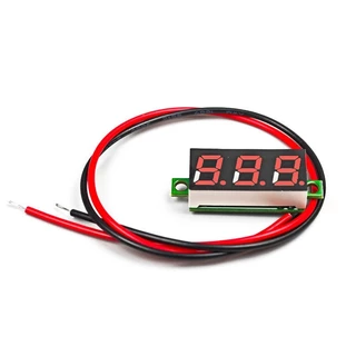 วัดโวลต์ DC (0.28 นิ้ว) DC 2.5-30V เครื่องทดสอบแรงดันไฟฟ้าดิจิทัล ขนาดเล็ก หน้าจอ LED ชิ้นส่วนอิเล็กทรอนิกส์ 2 สาย