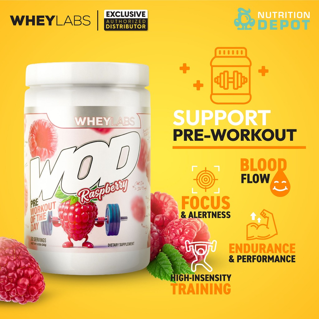 Whey Labs WOD Pre-Workout Raspberry 30 Servings