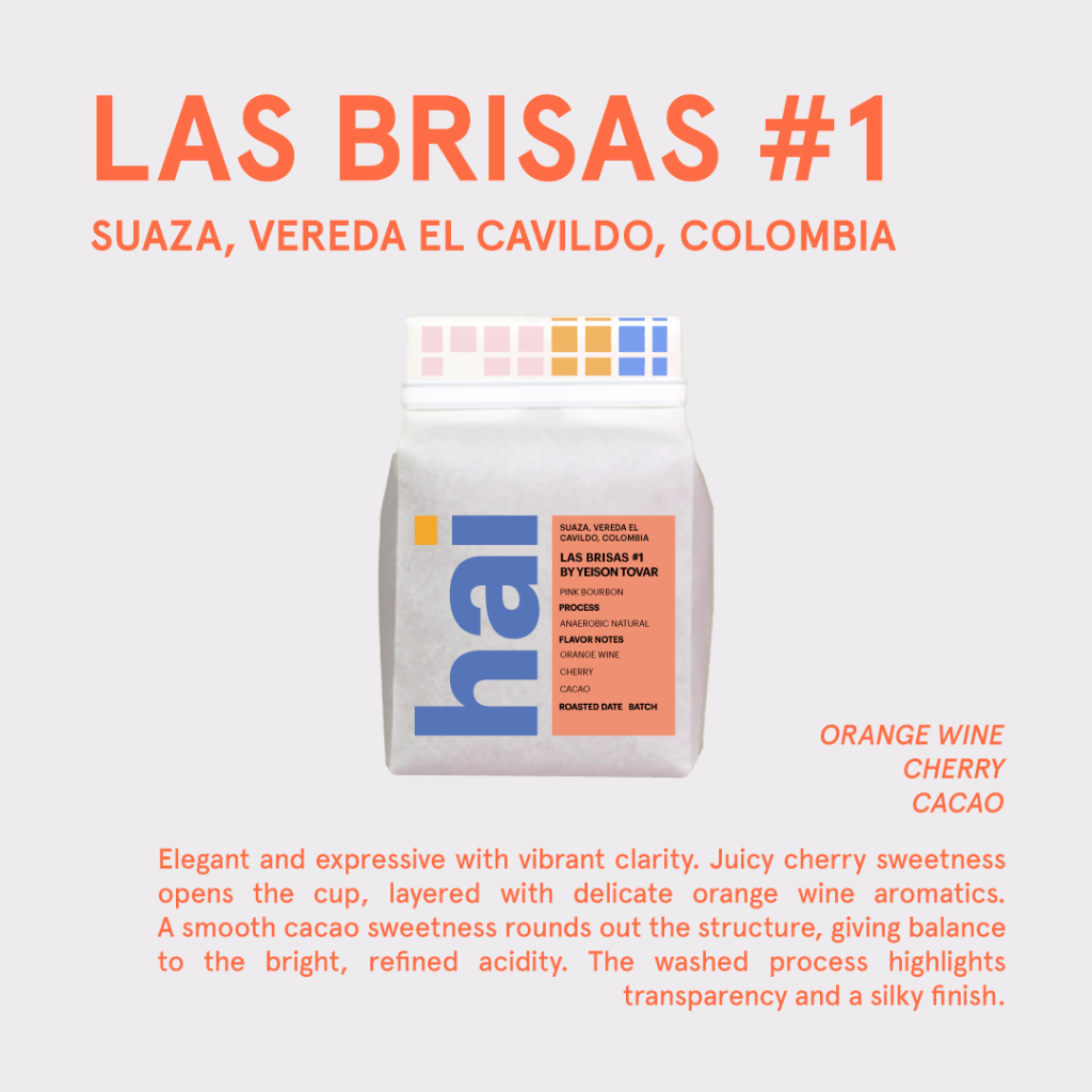 Hai single origin (กาแฟคั่วอ่อน) Las Brisas #1 Colombia (Light roast) Anerobic Natural Process