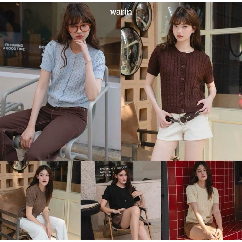 Warin SOFT EDGE Knit เสื้อแขนสั้นไหมพรมทอ พิเศษ (M-XL)