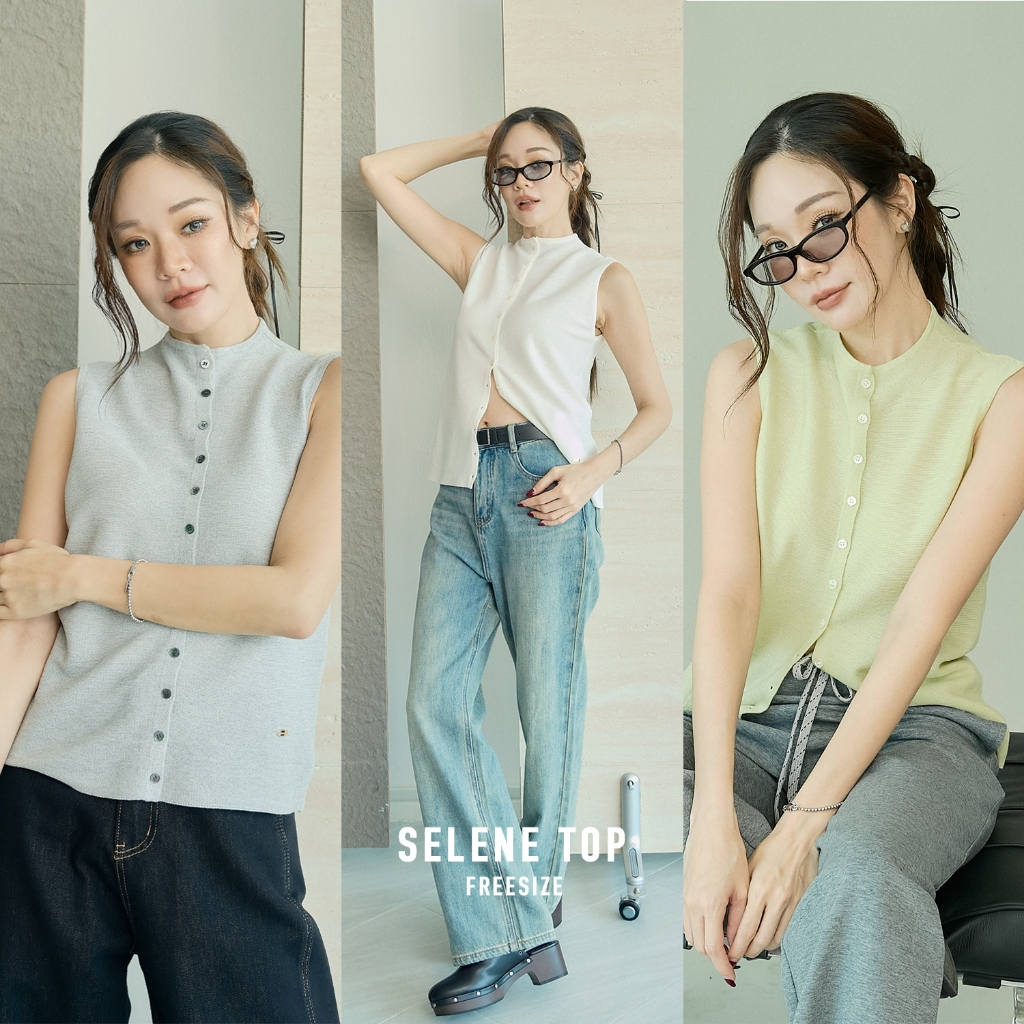 [SELENE TOP] ไหมพรมเนื้อนุ่ม ใส่สบาย ทรงสวยเรียบแต่มีดีเทล กระดุมหน้าใส่ติดเรียบร้อย หรือปลดนิดๆ เพิ่มลูกเล่นก็เก๋ แมตช์ – โปรปัง