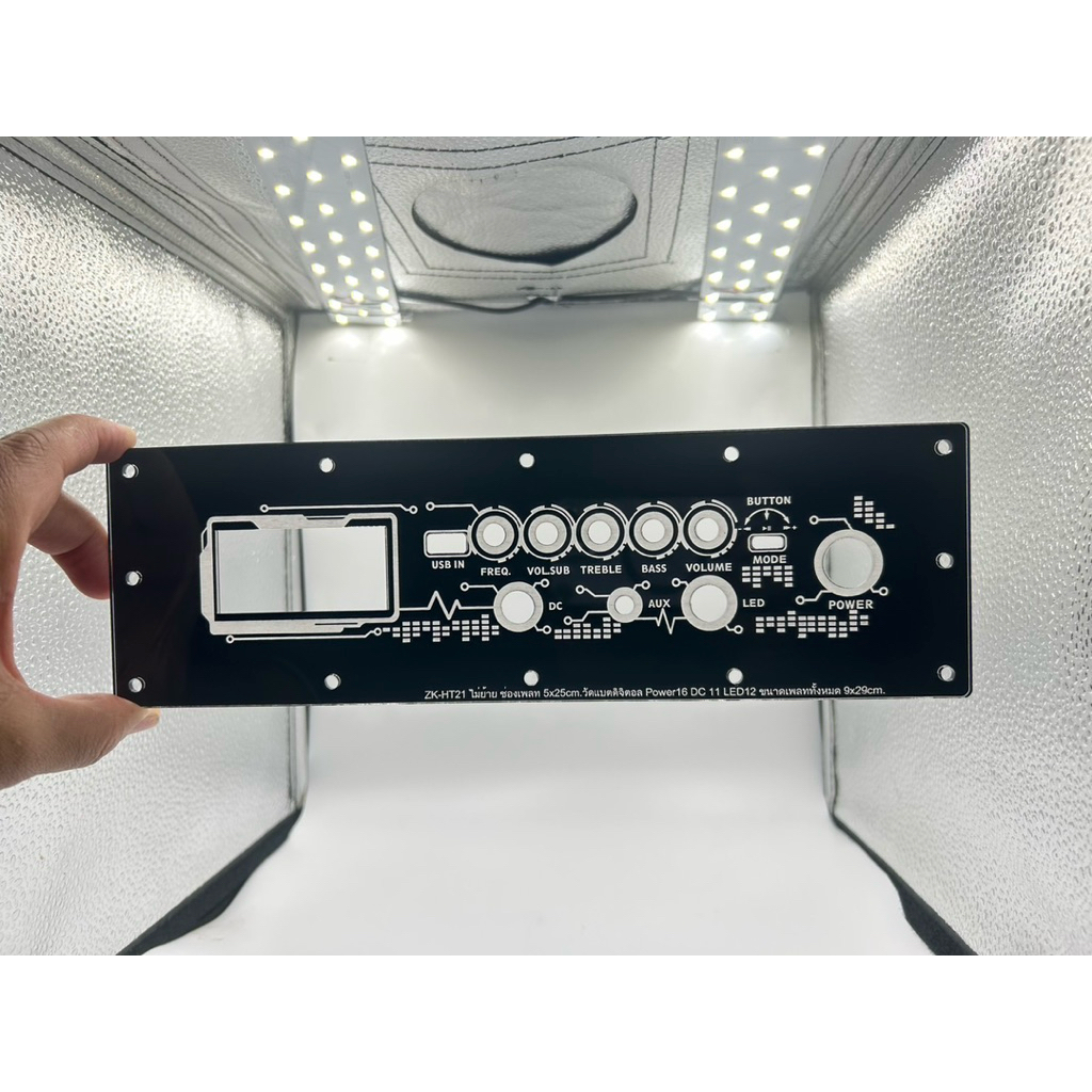 เพลทลำโพงบลูทูธงานไฟหนา3มิล ZK-HT21ไม่ย้าย ช่องเพลท5*25cmวัตแบตดิจิตอล Power16mm/Led12mm ขนาดทั้งหมด9*29cm รูปที่ 7