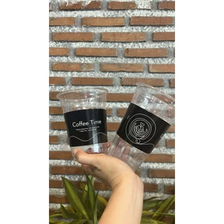 ปลอกกระดาษสวมแก้วชื่อลาย coffee time 200 ชิ้นชิ้นละ 0.75 บาท กระดาษอาร์ตการ์ดหนาอย่างดีสวมได้กับแก้วหลายขนาด