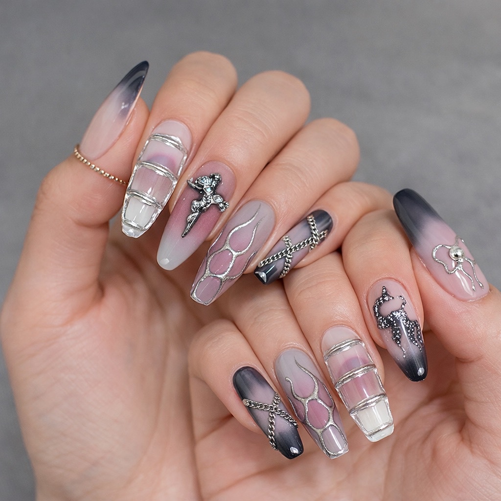 no.26Luxury Gothic Gradient เล็บปลอม Luxury Gothic Gradient