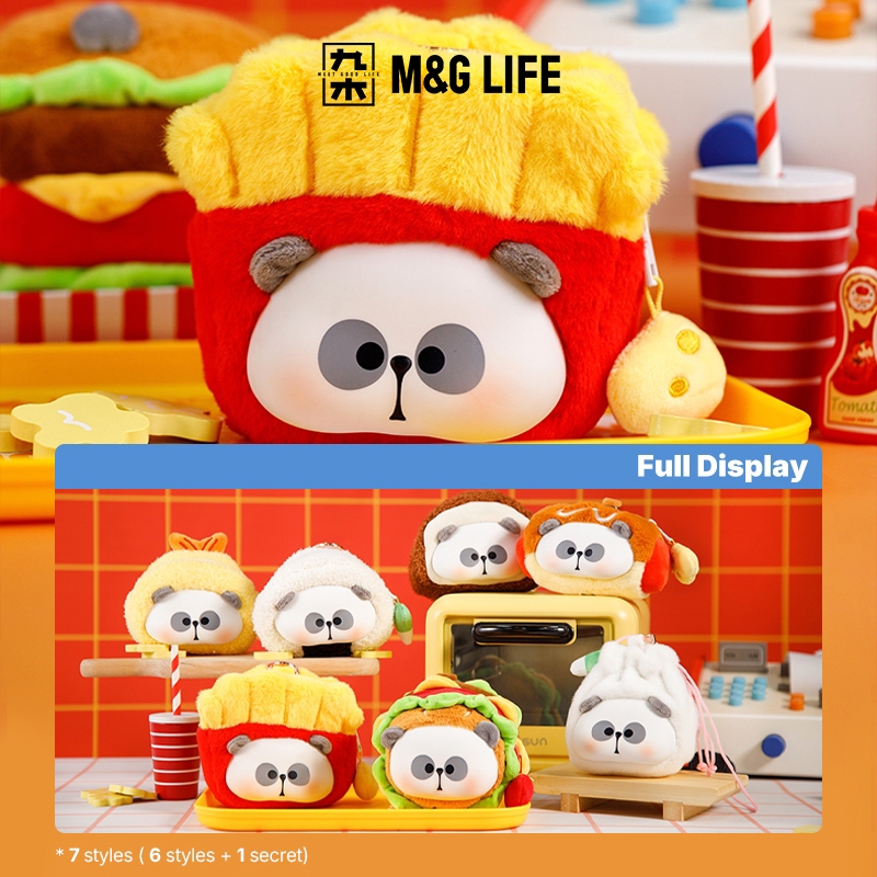 （Whole Set）M&G LIFE x MR.PA "What to Eat Today" Series 1 set Blind Box Panda Plush Keychain พวงกุญแจตุ๊กตาผ้า