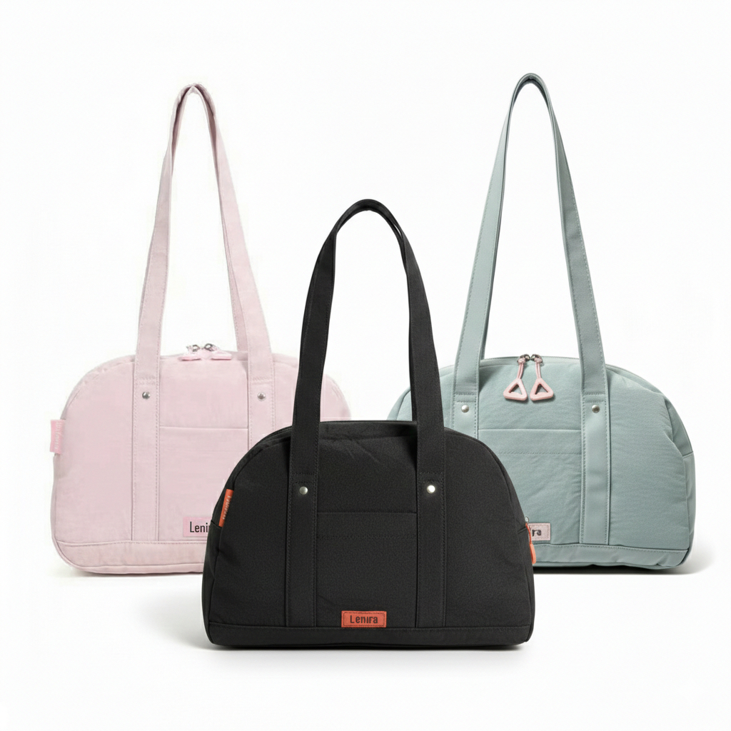 AMIKABAG(MK2525) กระเป๋าถือสะพายไหล่ผ้าไนล่อน ป้ายLenira