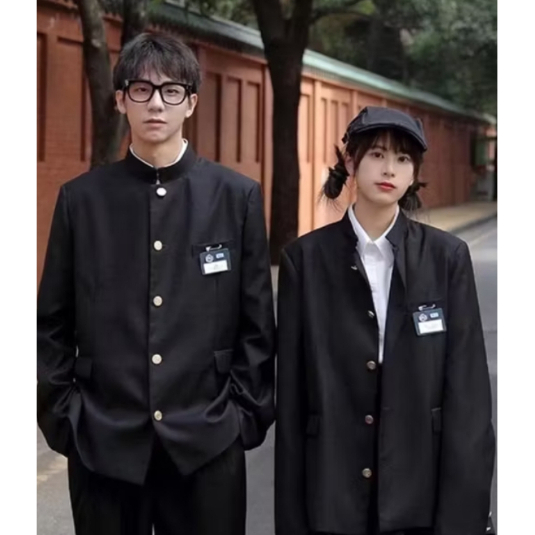 เสื้อนักเรียนชายญี่ปุ่นสีดำ Japanese School Uniform Shirt