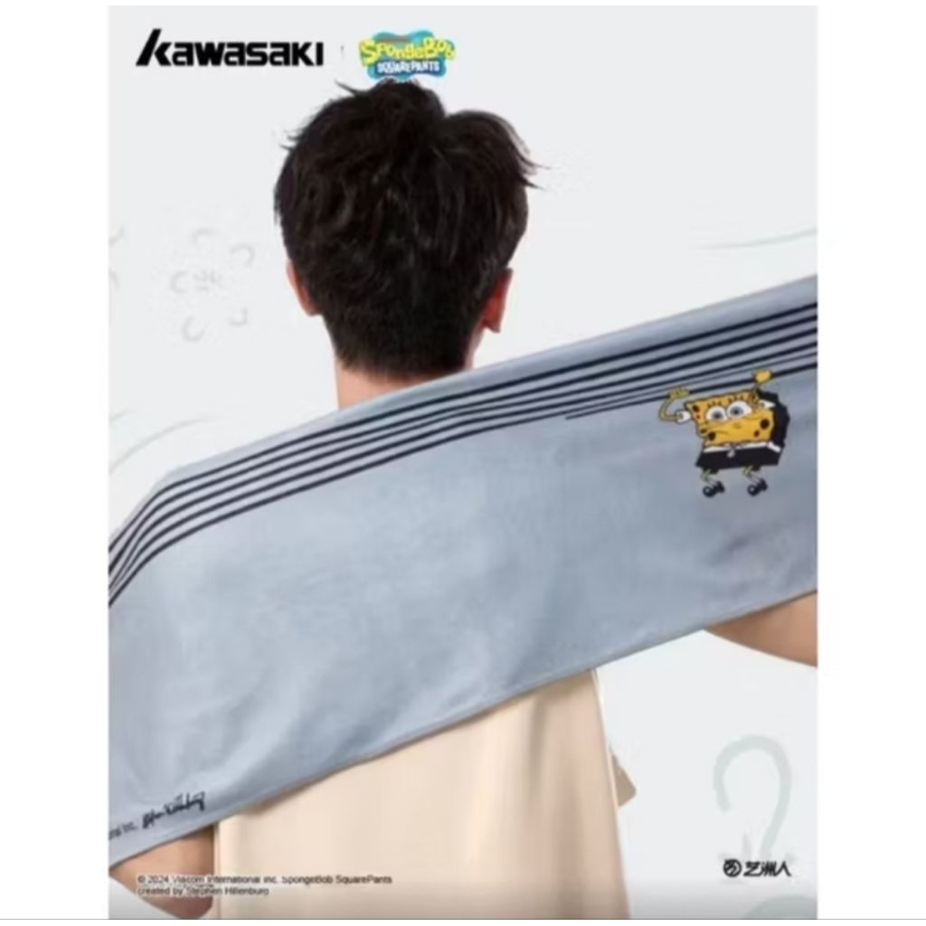 🆕️(พร้อมส่ง) ผ้าเช็ดหน้า Kawazaki x SpongeBOb SquarePants (K3F00-C7013) สินค้ารับประกันของแท้ 100%