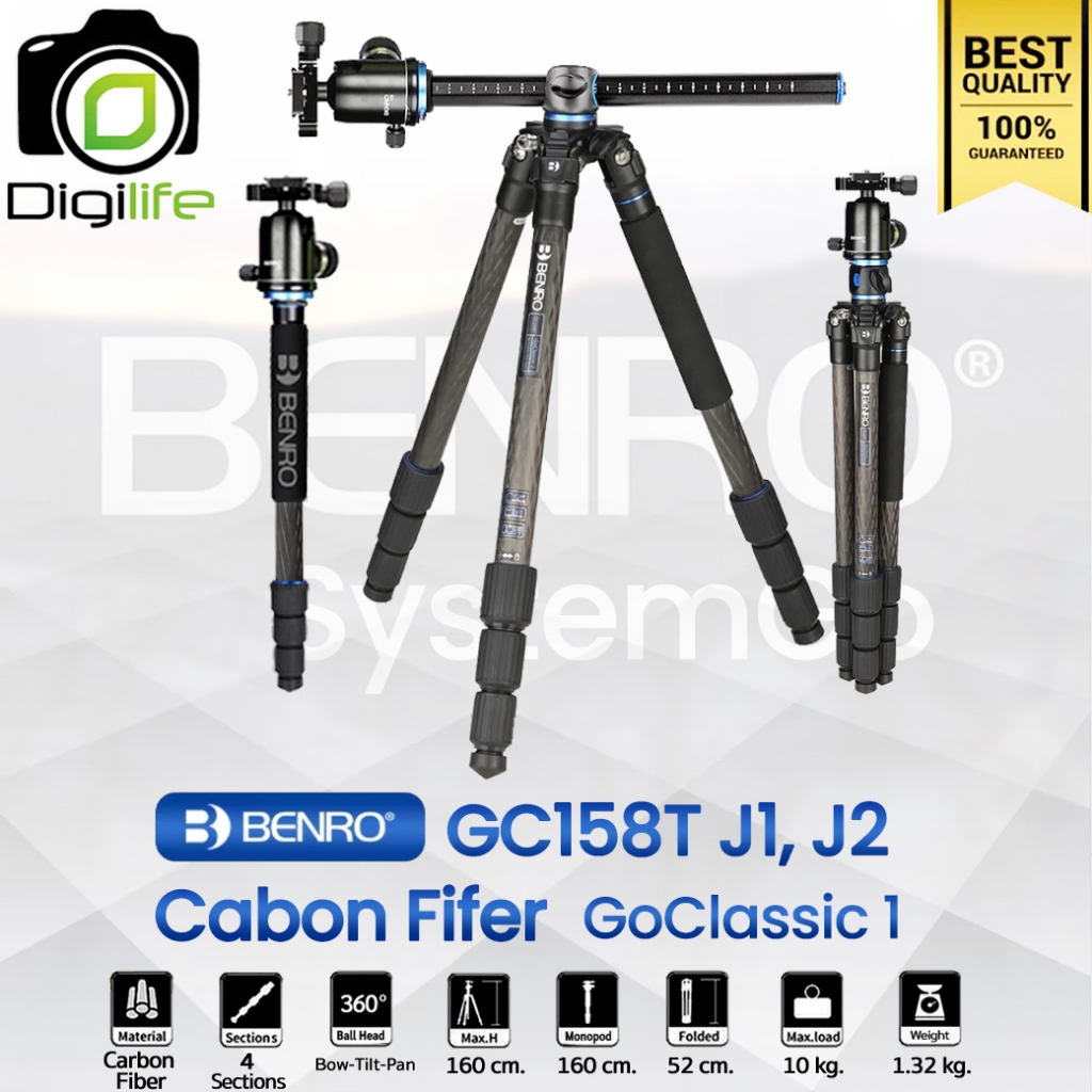 ลดล้างสต๊อก บางตัวอาจมีตำหนิ - Benro Tripod GC158T J1, J2 - Carbon Fiber ขาตั้งกล้อง Monopod, Top View  / Digilife