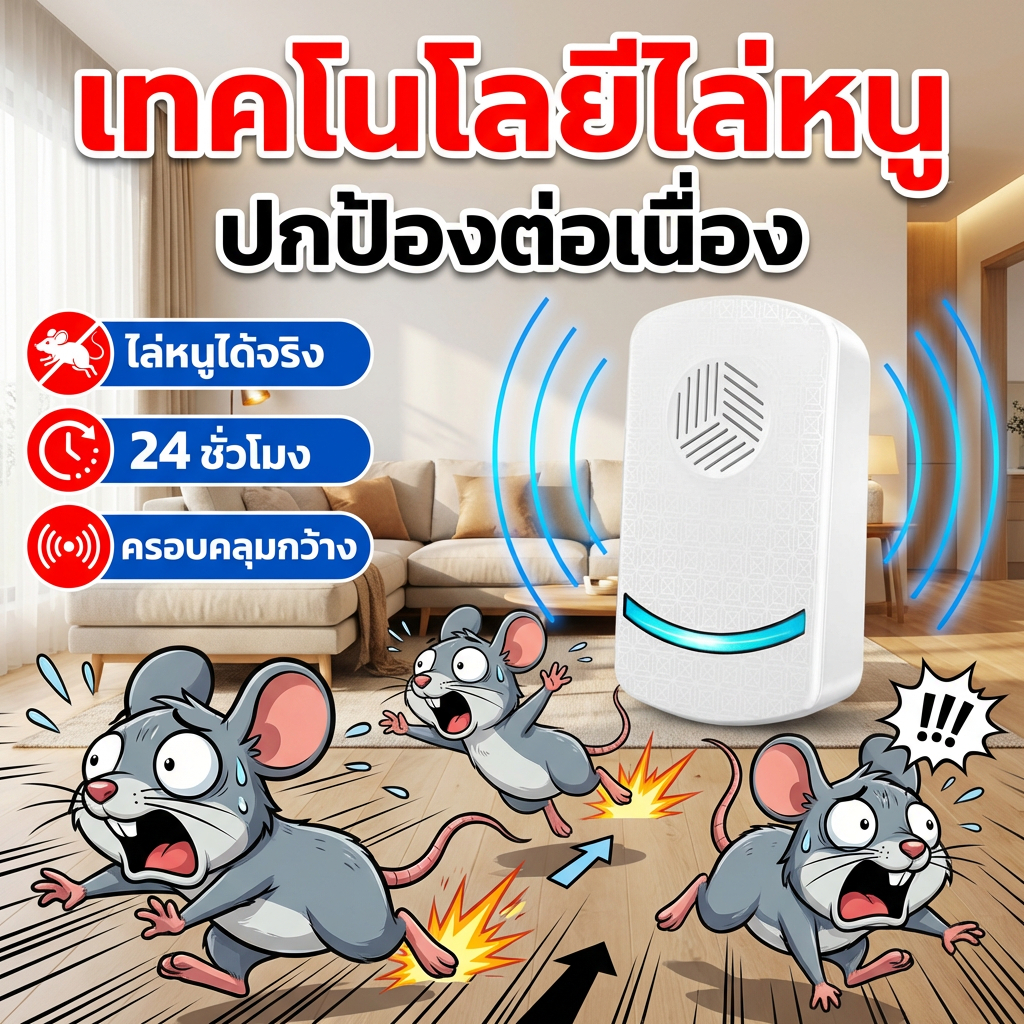 ไม่มีหนูตลอดไป เครื่องไล่หนู ที่ไล่หนูไฟฟ้า ไล่หนู อัลตราซาวนด์กำลังสูง ไล่หนู ปลอดภัยต่อคนและสัตว์เลี้ยง ราคา ถูกที่สุด ดีลบีเคเค