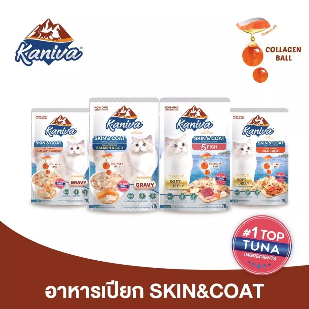 (1 โหล) Kaniva อาหารเปียกแมว 70g.