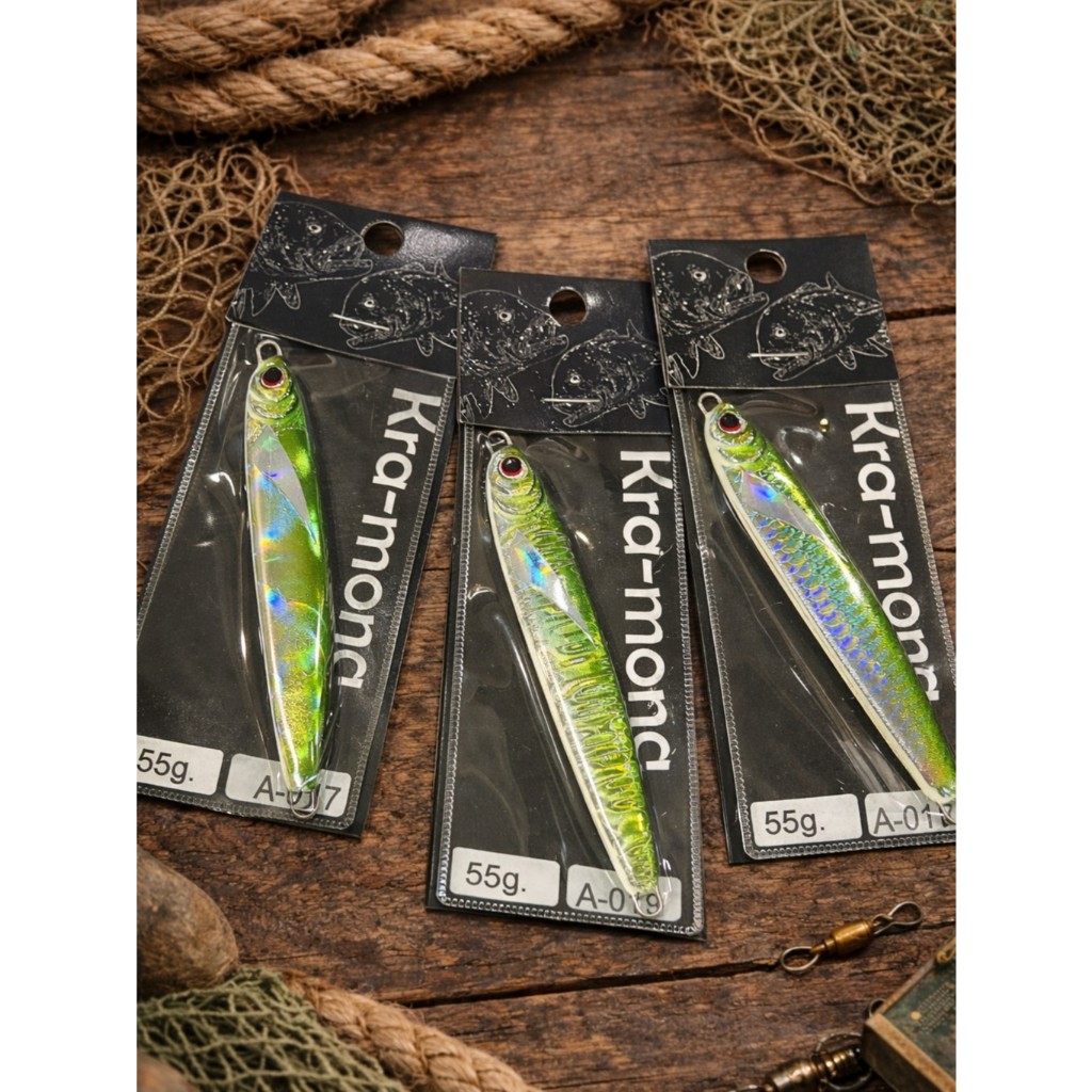 A-017 เหยื่อจิ๊กสีเขียว Green Hologram Jig 40g-100g