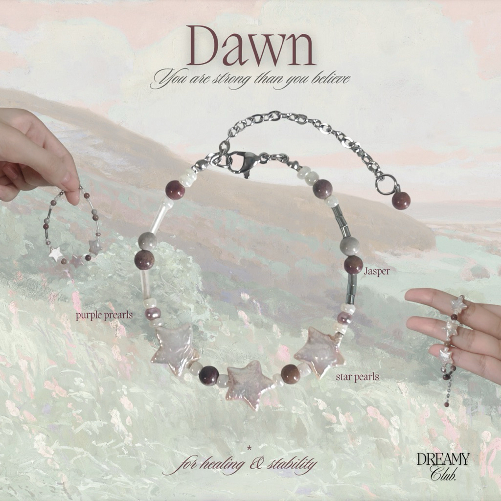 Dawn collection | Jasper & Pearls กำไลข้อมือ กำไลหิน ไข่มุกและหินแท้