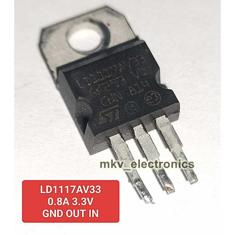 (1ตัว) LD1117AV33 มือสอง ใช้แทนเบอร์  LD33V S111733PI , LD1117V33  , 3.3V 0.8A (รหัสสินค้า M00825)