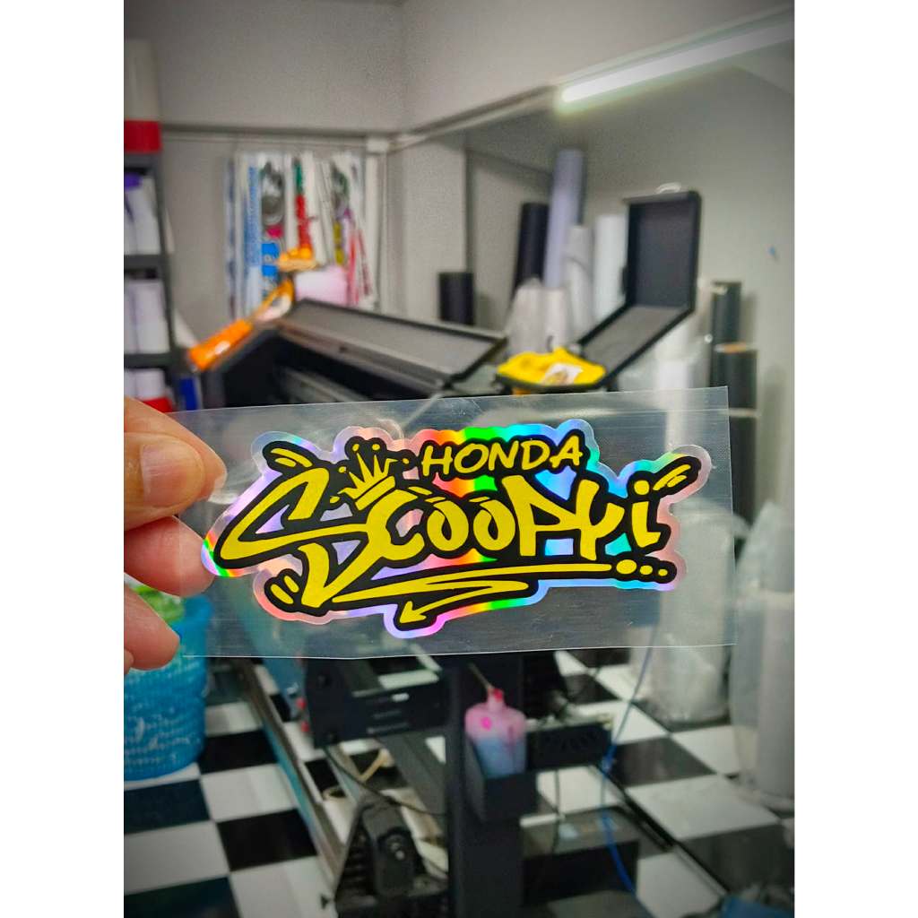 สติ๊กเกอร์ Scoopy i สะท้อนแสงตัดประกอบ 12 cm.