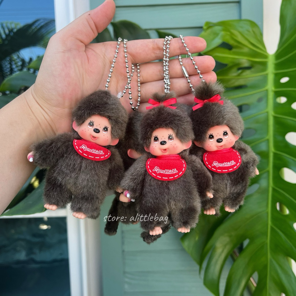 [พร้อมส่งในไทย🇹🇭] พวงกุญแจ Monchhichi จิ๋ว 👧🏻👶🏻 ขนาด 10-11 cm แท้💯 หิ้วจาก🇯🇵