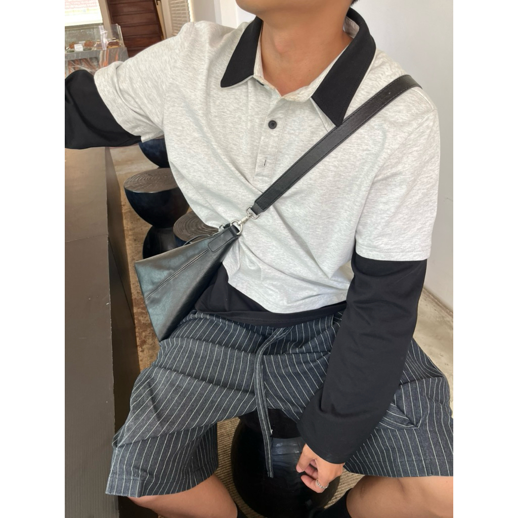 LEELA-POLO LAYEARS SHIRT-เสื้อโปโลสองชั้น