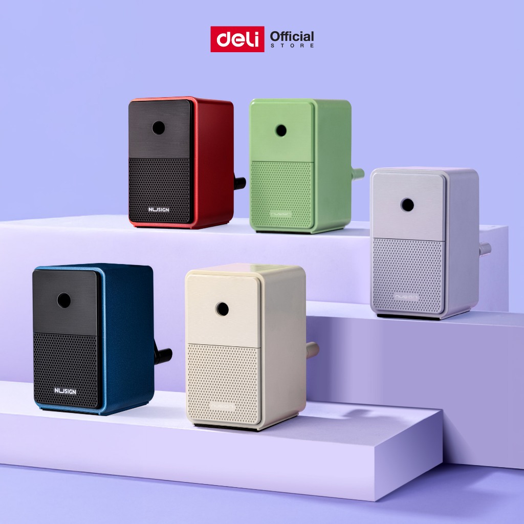 Deli เครื่องเหลาดินสอ Nusign รุ่น NS077 ป้อนดินสออัตโนมัติ ดีไซน์เรียบหรู (5สี/จำหน่าย 1 เครื่อง)