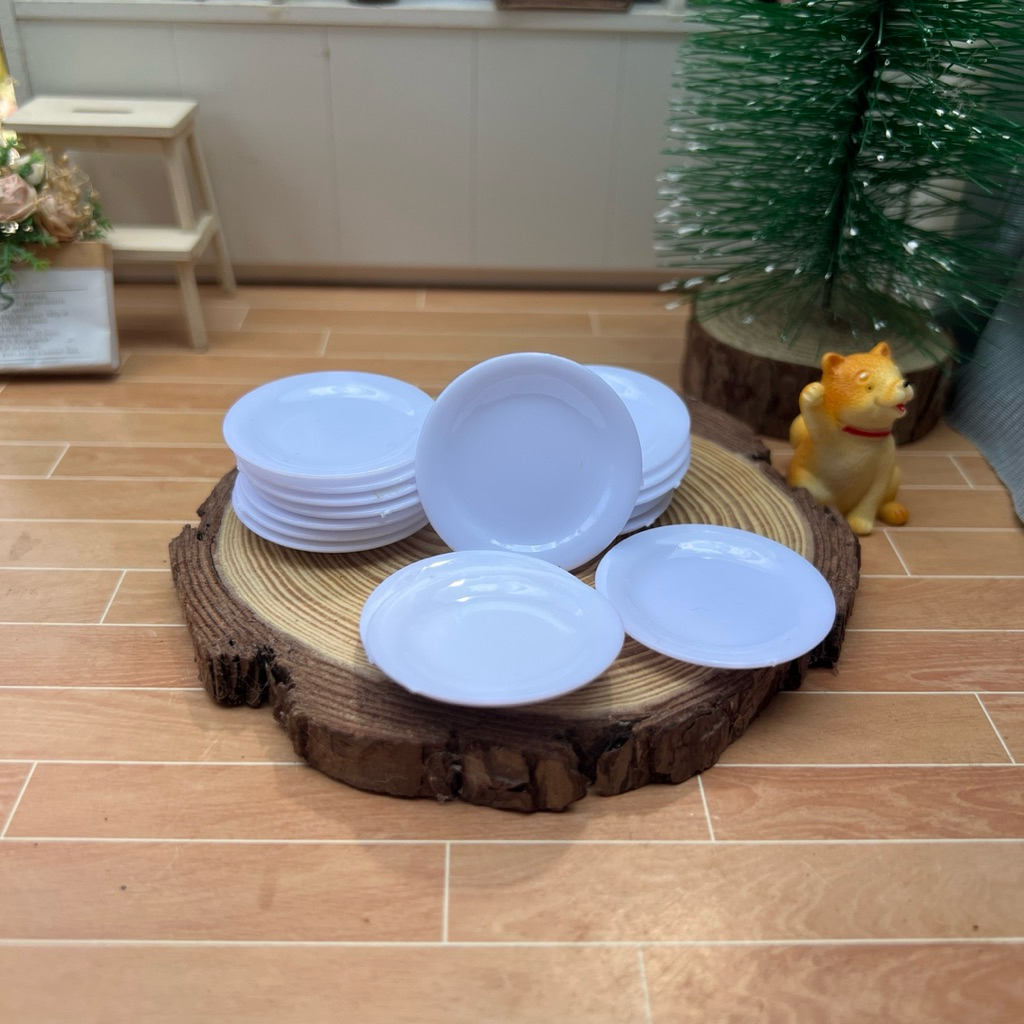 (ขนาด 3.4ซม.) จานกลมจิ๋ว สําหรับตกแต่งบ้านตุ๊กตา 1 #ของจิ๋ว #miniature