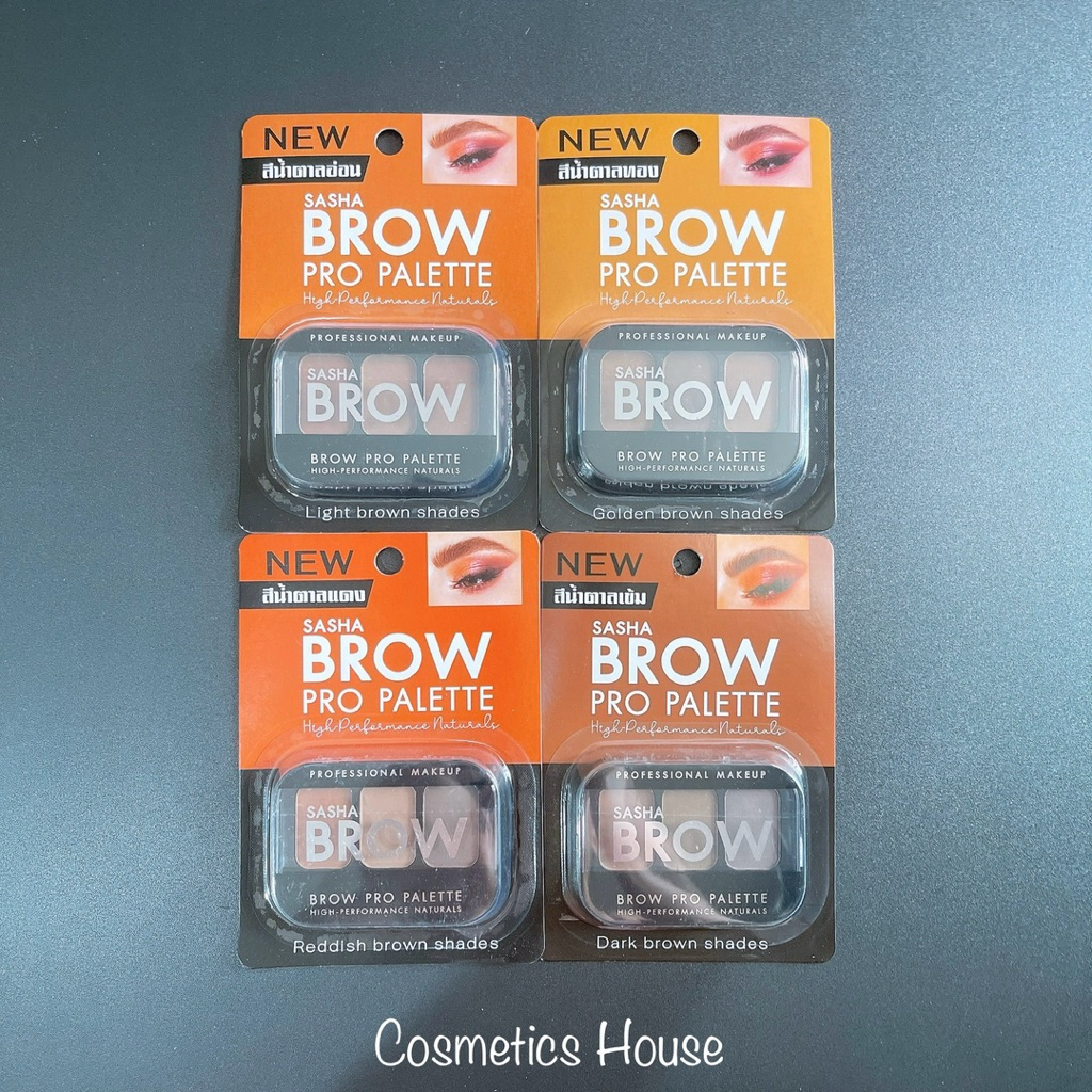 SASHA BROW PRO PALETTE ซาซ่า คิ้วฝุ่น ปัดคิ้ว เนื้อแป้ง บราว โปร3 พาเลท 3เฉดสี ปริมาณสุทธิ 5 กรัม