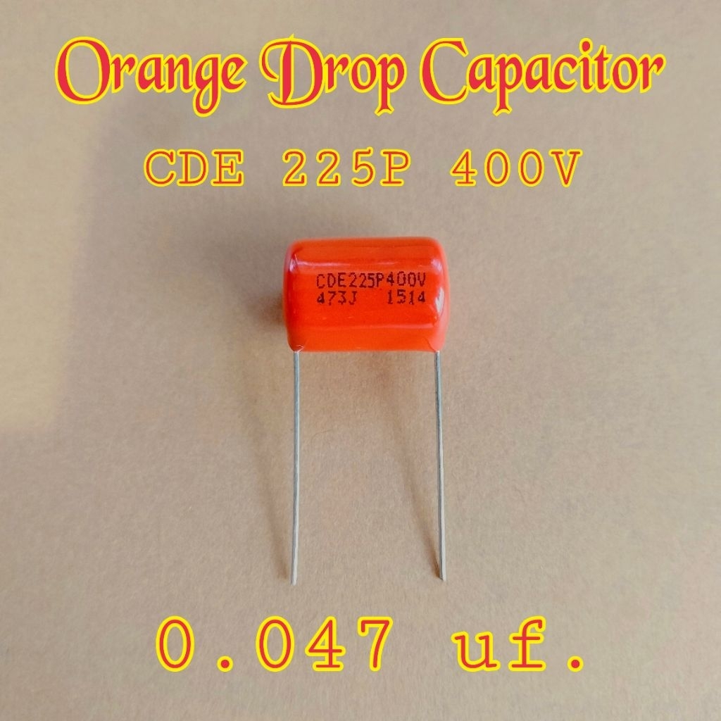 Orange drop capacitor CDE 225P 400V 473J (0.047uf.) 1 Pcs. Guitar & Bass