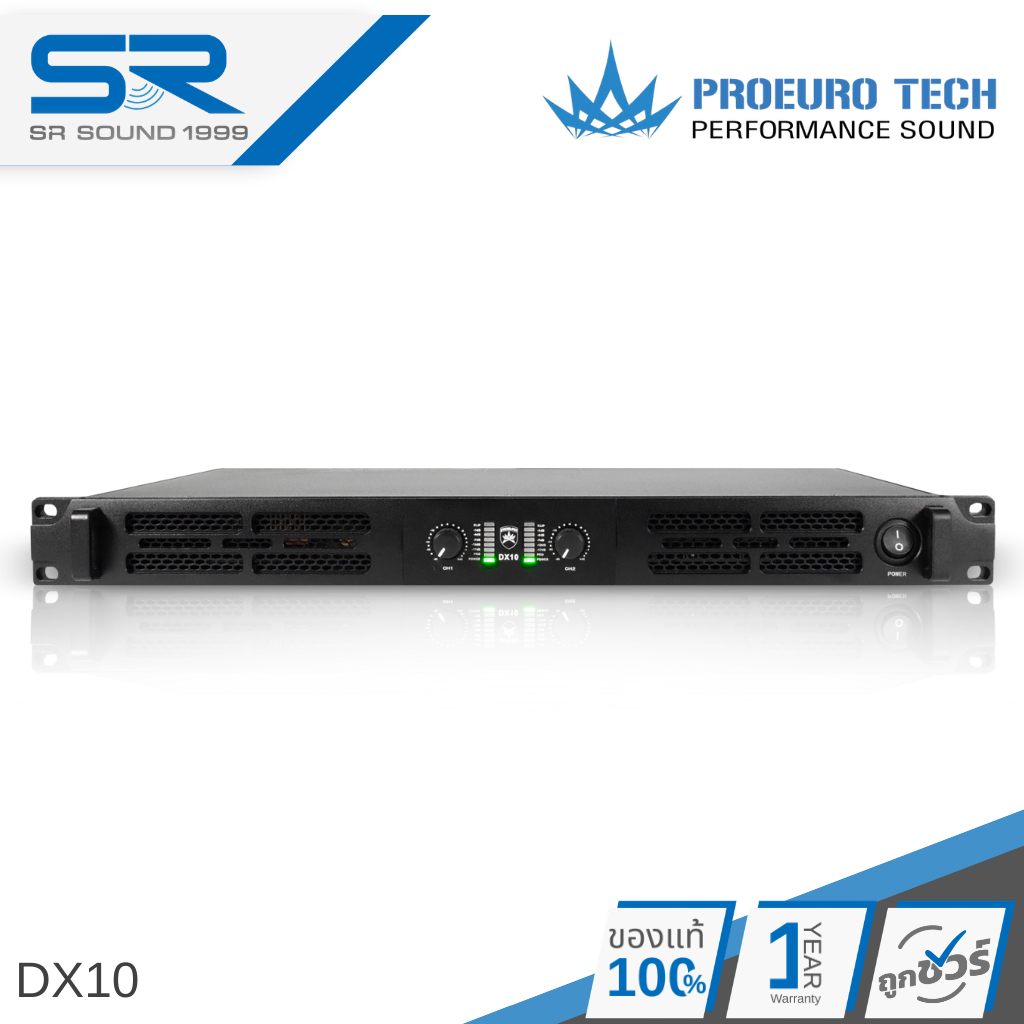 PROEUROTECH DX10 เพาเวอร์แอมป์ 2CH 1U ขับ1000W ที่ 8 ohm แอมป์ขยายเสียง Power Amplifier