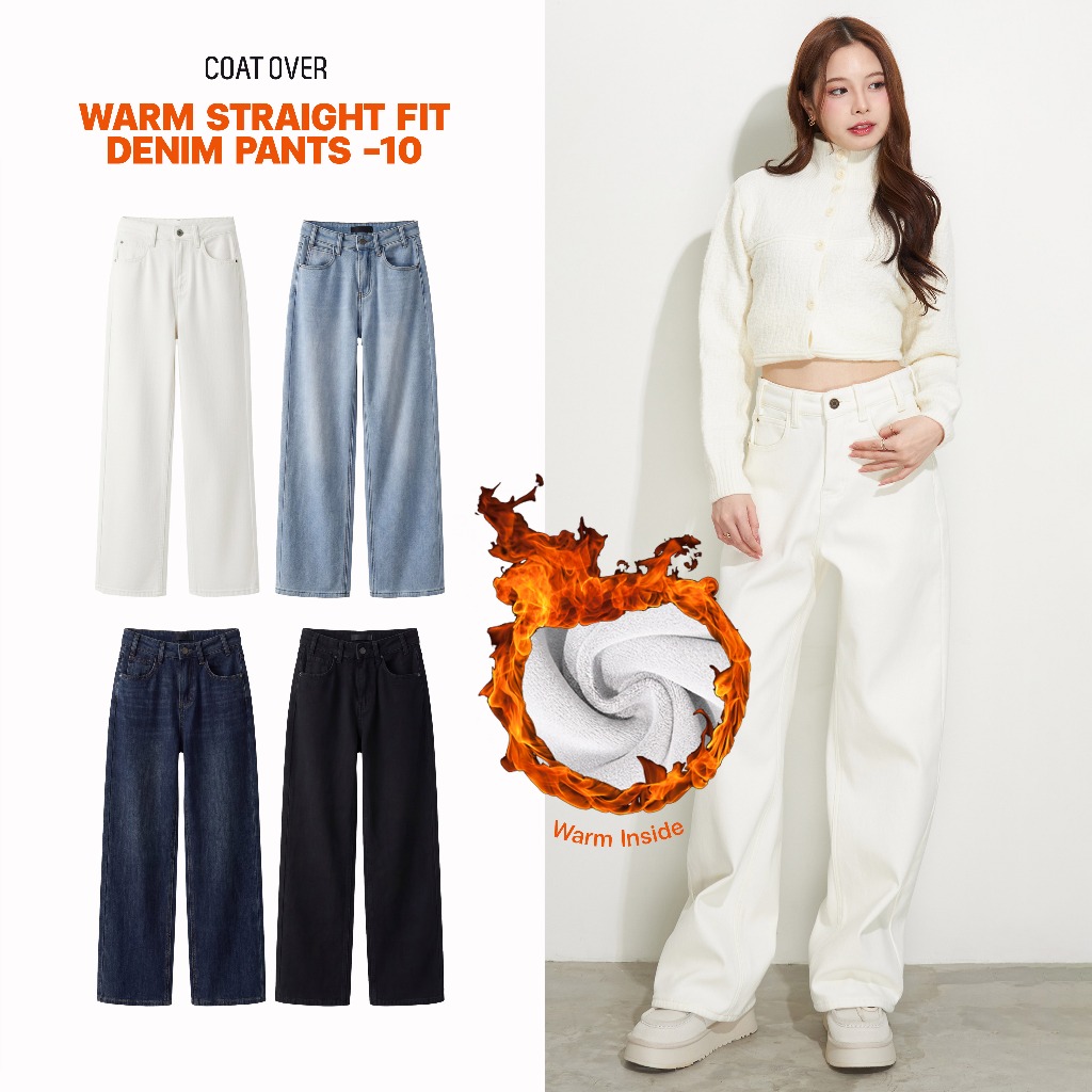 CO1242 | Warm Straight Fit Denim Pants -10