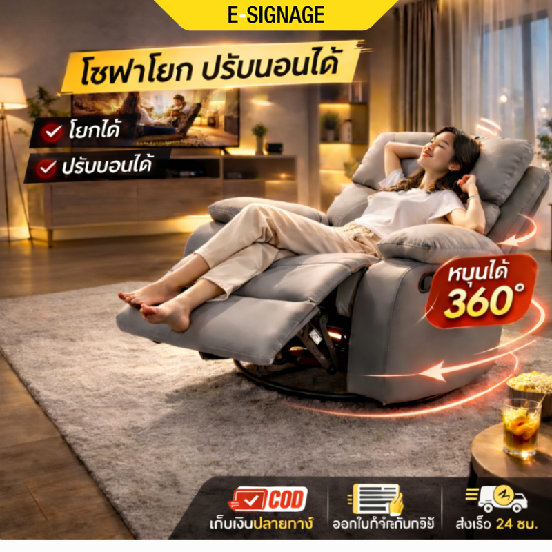 Elife เก้าอี้โซฟา เก้าอี้พักผ่อน ปรับเอนนอนได้ พักผ่อนได้สบาย โซฟา1ที่นั่ง โซฟาปรับนอน เก้าอี้เลานจ์