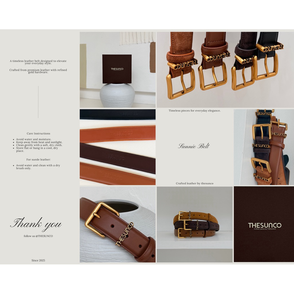 THESUNCO-Sunnie Leather Belts (สินค้าTrendy-30%) เข็มขัดหนัง พร้อมอะไหล่ มีกล่อง รูปที่ 2
