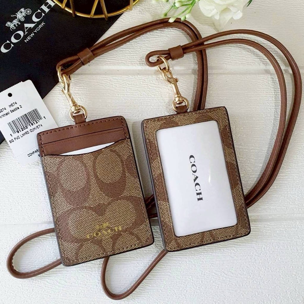 COACH CZ285 / 57311 / 63274 ID LANYARD IN SIGNATURE CANVAS คล้องบัตร