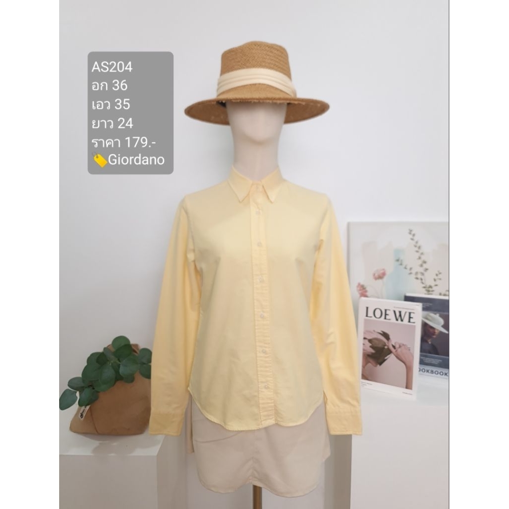 เสื้อเชิ้ตแขนยาว เสื้อมือสอง Giordano