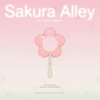 GARNET 🌸 Sakura Alley Matcha Sifting Wand – เคสใส่ตะแกรงร่อนมัทฉะลายดอกซากุระ สีชมพู