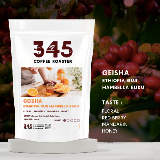 เมล็ดกาแฟคั่ว GEISHA ETHIOPIA GUJI HAMBELLA BUKU