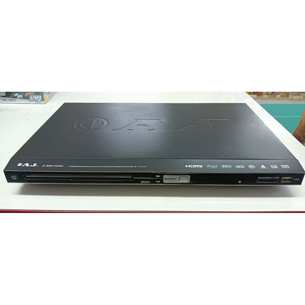 AJ เครื่องเล่น DVD รุ่น D- 889 HDMI ### สินค้ามือสองสภาพดีพร้อมใช้งานไม่มีรีโมทให้นะครับ ###