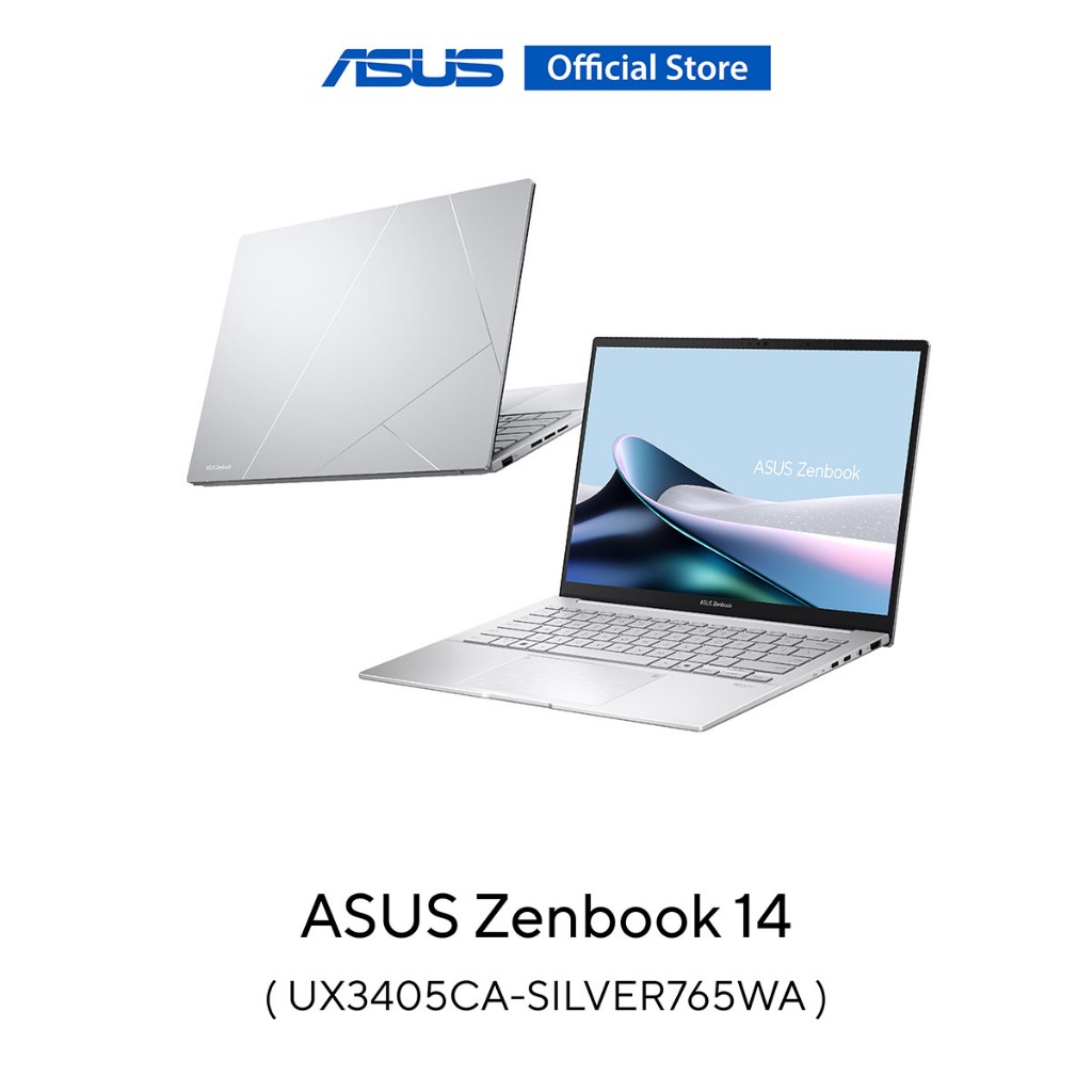 ASUS Zenbook 14 (UX3405CA-SILVER765WA) 14" 3K (2880x1800) OLED 16:10, U7-255H, 16GB, 512GB SSD, W11