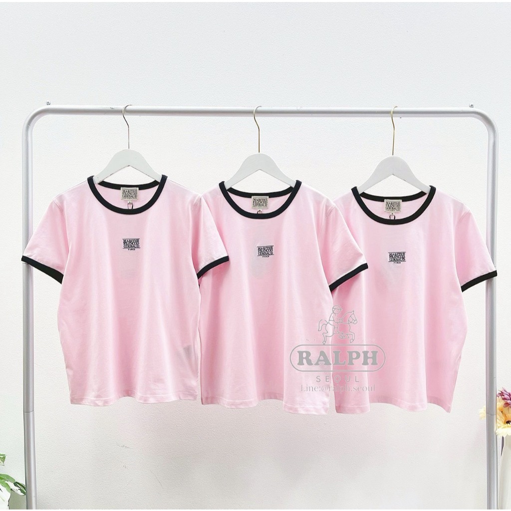 Marithe W Small Logo Ringer Tee (pink)