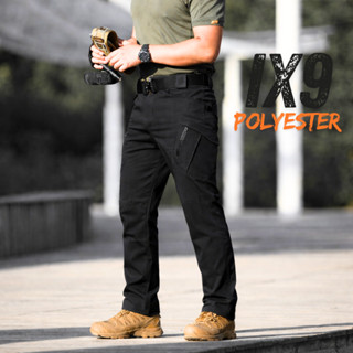 IX9 กางเกงคาร์โก้ กางเกงยุทธวิธี ผ้ายืด มีซับใน มีช่องกระเป๋…
