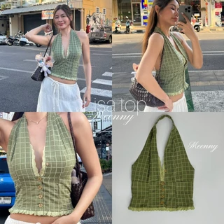 Meenny Closet | BT01 (มีSize) เสื้อคล้องคอลายสก็อต
