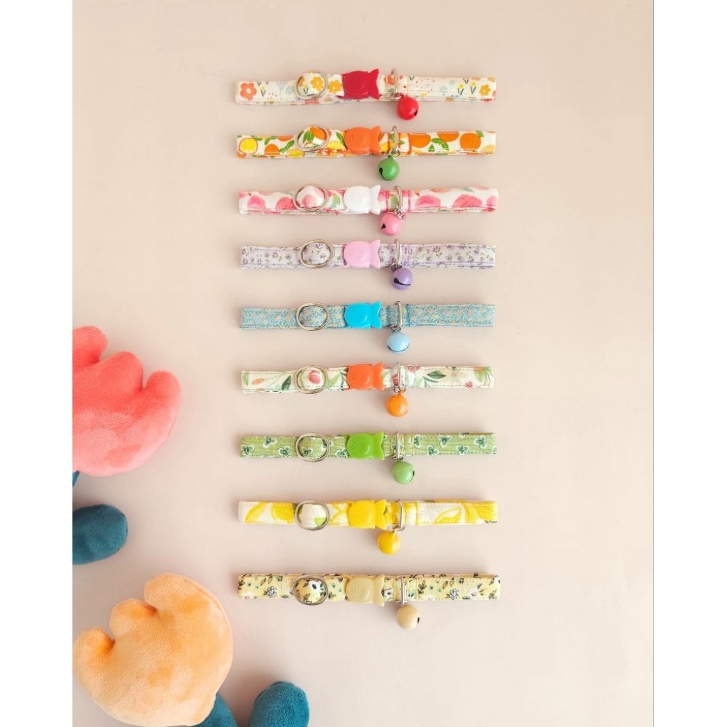 ปลอกคอนิรภัยแมวรุ่น Secret Garden ตีมแมกไม้ในสวนลับ พร้อมจี้ แถมกระดิ่งฟรี