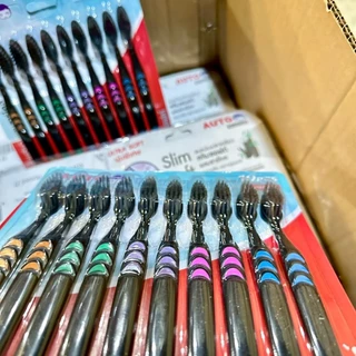 [ขายยกโหล12แผง] แปรงสีฟัน รุ่นขนแปรงชาร์โคล ขนนุ่ม ultra soft แผงละ10ด้าม (รวมได้120ด้าม)
