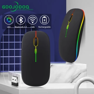GOOJODOQ เมาส์ไร้สาย เมาส์บลูทูธ ไฟได้ เมาส์เล่นเกมแบบ Mouse ปิดเสียง ไฟ Led